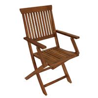 4Home Klappbare Outdoor Stühle aus Akazie Massivholz Armlehnen (4er Set)