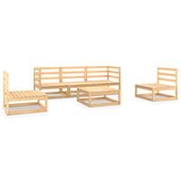 vidaXL 6-tlg. Garten-Lounge-Set Massivholz Kiefer Braun