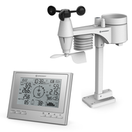 BRESSER 7-in-1 Exklusives Wetter-Center ClimateScout Funk-Wetterstation Farbe: silver