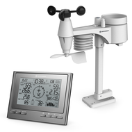 BRESSER 7-in-1 Exklusives Wetter-Center ClimateScout Funk-Wetterstation Farbe: grau