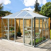 Vitavia Gewächshaus-Pavillon 'Minos' aluminium eloxiert 3 mm ESG, 10 mm HKP - 