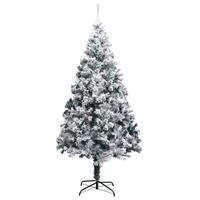 VIDAXL Künstlicher Weihnachtsbaum Beschneit Grün 210 cm PVC