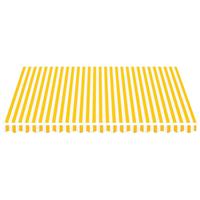 vidaXL Vervangingsdoek voor luifel 4x3,5 m geel en wit