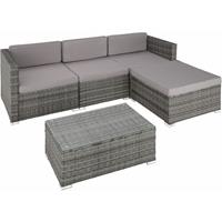 Tectake -Zitgroep Florenz- Wicker Tuinset - Grijs - 403827