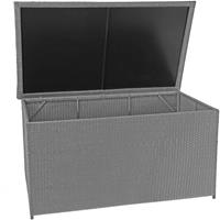 HHG Poly-Rattan Kissenbox 570, Gartentruhe Auflagenbox Truhe ~ Basic grau, 80x160x94cm 950l - 