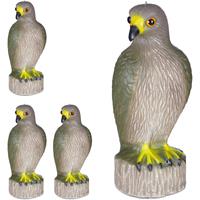RELAXDAYS 4 x Vogelschreck Adler, sitzend, Stellen & Hängen, Dekofigur, Taubenschreck für Garten, Balkon, Terrasse, braun