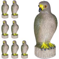 RELAXDAYS 8 x Vogelschreck Adler, sitzend, Stellen & Hängen, Dekofigur, Taubenschreck für Garten, Balkon, Terrasse, braun