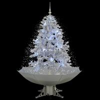 VIDAXL Schneiender Weihnachtsbaum mit Schirmfuß Weiß 140 cm