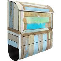Bilderwelten Wandbriefkasten - Rustic Timber - Briefkasten Blau Größe: 46cm x 39cm