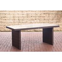 CLP Polyrattan Tisch Avignon-braunmeliert-180 cm