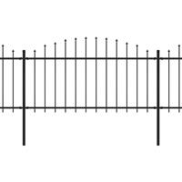VIDAXL Gartenzaun mit Speerspitzen Stahl (1,25 - 1,5) x 3,4 m Schwarz