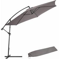 Tectake - Zweefparasol - Ciccio Ø 350cm - Grijs - 403428