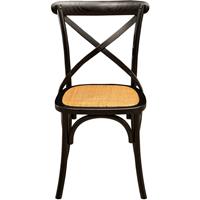 BISCOTTINI Thonet-Stuhl aus massivem Eschenholz und Rattansitz in schwarzer Ausführung L48xPR52xH88 cm