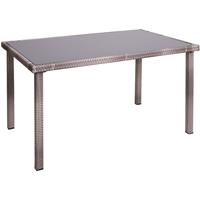 HHG Poly-Rattan Tisch 951, Gartentisch Balkontisch, 120x75cm ~ grau - 