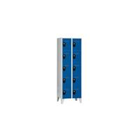 Wolf Lockerkast, vakhoogte 320 mm, h x b x d = 1850 x 600 x 500 mm, vakbreedte 300 mm, frame- / deurkleur lichtgrijs / gentiaanblauw