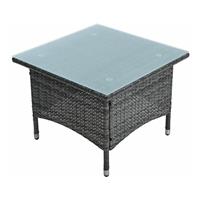 ESTEXO Beistelltisch Tisch Polyrattan Gartentisch Rattan Balkontisch Anthrazit-Grau
