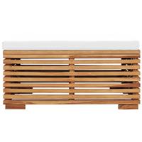 VIDAXL Gartenhocker mit Cremeweißer Auflage Massivholz Teak