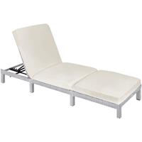 Tectake igstoel Sofia - Wicker Zonnebed ichtgrijs - 403685