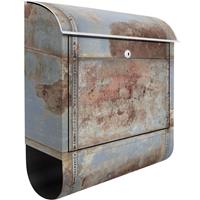 Bilderwelten Briefkasten - Shabby Industrial Metalloptik - Briefkasten mit Zeitungsrolle Größe: 46cm x 39cm