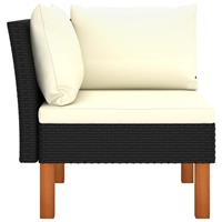 VIDAXL Ecksofa Poly Rattan und Eukalyptus Massivholz