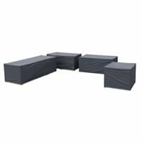 ALICE'S GARDEN Protective covers for Venezia garden furniture set, dark grey. Water-resistant, polyamide coating