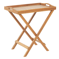 beliani Trendy Teetisch hellbraunes Akazienholz abnehmbare Tischplatte braun Java - Heller Holzfarbton