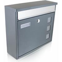 BITUXX Design Briefkasten Grau Wandbriefkasten Mailbox Postkasten Wandbriefkasten grau