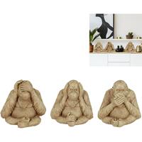 RELAXDAYS Drei Affen, Orang-Utan, nichts sehen, hören & sagen, detailreiche Affenfiguren, Garten, Polyresin, hellbraun