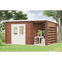 alpholz Pultdach Gartenhaus Modell Maria-28 Compact Gartenhaus aus Holz, Geräteschuppen mit 28 mm Wandstärke inklusive Schleppdach fsc zertifiziert,