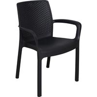 DMORA Stapelbarer Stuhl mit Rattan Effekt, Made in Italy, 60, 5x54x82, Anthrazitgrau - 
