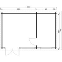 CARLSSON Gartenhaus aus Holz Atrium-E , ohne Imprägnierung , ohne Farbbehandlung , Ohne Schutz-Imprägnierung:Ohne Schutz-Imprägnierung|Wandstärke:40 mm