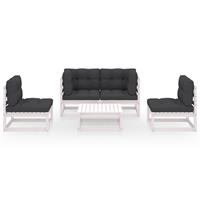 vidaxl 5-tlg. Garten-Lounge-Set mit Kissen Kiefer Massivholz