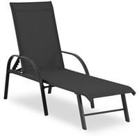 Uniprodo ligstoel - zwart - aluminium frame - verstelbare rugleuning