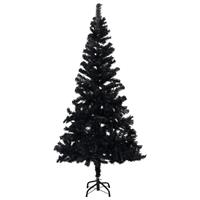 vidaxl Kunstkerstboom met standaard 120 cm PVC zwart