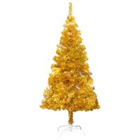 vidaxl Kunstkerstboom met standaard 120 cm PET goudkleurig
