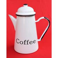 DANDIBO Kaffeekanne 578TB emailliert 22 cm Wasserkanne Kanne Emaille Nostalgie Teekanne / Farbe: COFFEE