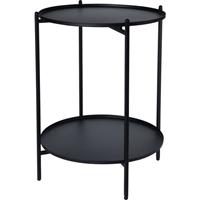 SPETEBO 2.03 Beistelltisch aus Metall - mit 2 Ablagen - Ø35 x H50cm - Farbe: schwarz