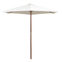 vidaXL Parasol 270x270 cm houten paal crÃ¨mewit - vidaXL