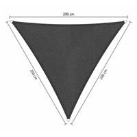 Shadow Comfort Compleet pakket:  driehoek 2x2x2m Carbon Black met RVS Bevestegingspakket en buiten reiniger
