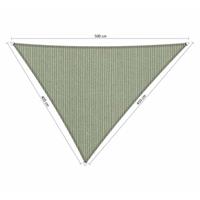Shadow Comfort Compleet pakket:  driehoek 4x4,5x5m Moonstone green met RVS Bevestegingssset en buitendoek reiniger