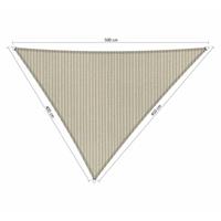 Shadow Comfort Compleet pakket:  driehoek 4x4,5x5m Sahara Sand met RVS Bevestegingsset en buitendoek reiniger