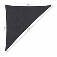 Shadow Comfort Compleet pakket:  90 graden driehoek 3x3x4,2m Carbon black met RVS Bevestegingspakket en buitendoek reiniger