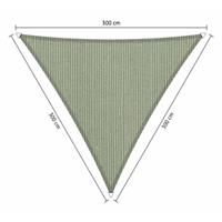 Shadow Comfort Compleet pakket:  driehoek 3x3x3m Moonstone Green met RVS Bevestegingsset en buitendoek reiniger