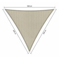 Shadow Comfort Compleet pakket:  driehoek 3x3x3m Sahara Sand met RVS Bevestegingsset en buitendoek reiniger