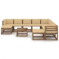 11-delige Loungeset Met Beige Kussens