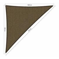 Shadow Comfort Compleet pakket:  90 graden driehoek 5x5x7,1m Japanese Brown met RVS Bevestegingsset en buitendoek reiniger