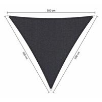 Shadow Comfort Compleet pakket:  driehoek 3x3x3m Carbon Black met RVS Bevestegingsset en buitendoek reiniger