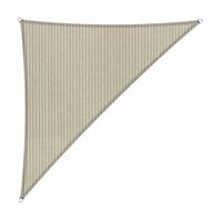 Shadow Comfort Compleet pakket: Shadow  90 graden driehoek 4x4x5,7m Sahara Sand met RVS Bevestigingsset en buitendoek reiniger