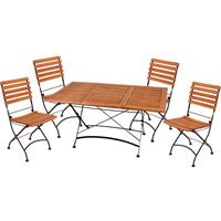 HARMS 4 teilig Tisch Sitz Gruppe Eukalyptus Stühle Garten Terrasse Balkon Lounge Hof
