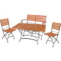 HARMS 4 teilig Tisch Sitz Gruppe Eukalyptus Stühle Bank Garten Terrasse Balkon Lounge